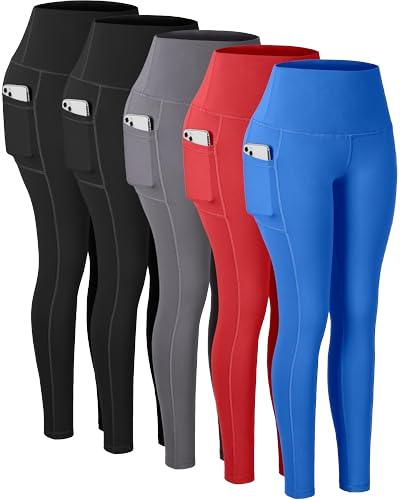 Women's High-Waisted Yoga Pants with Side Pockets Soft Comfortable Butt-Lifting Fitness Workout Jogging Leggings