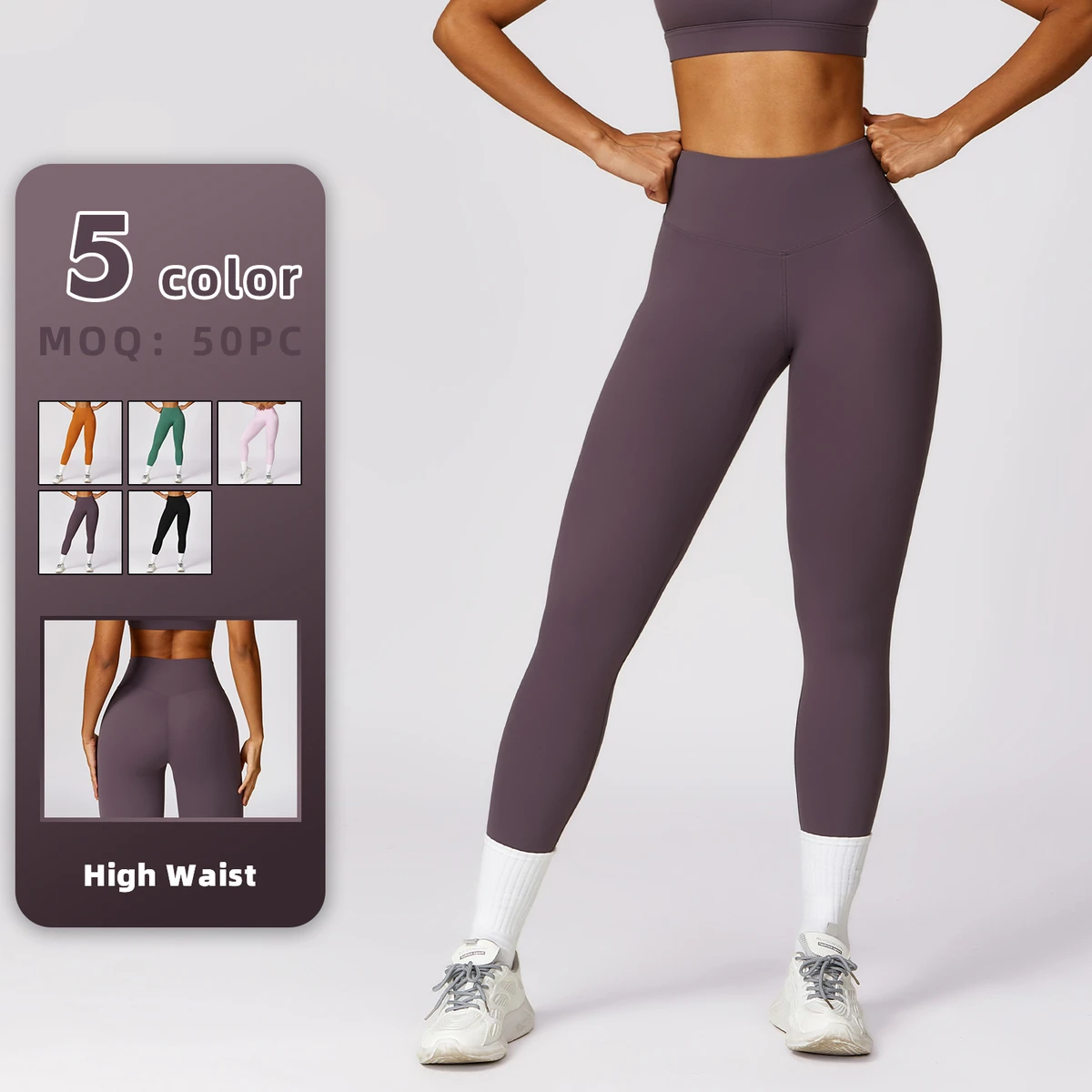 High Waist Solid Yoga Leggings Full Length Lightweight Quick Dry Four-Way Stretch Breathable Women's Slimming Tight Fitness