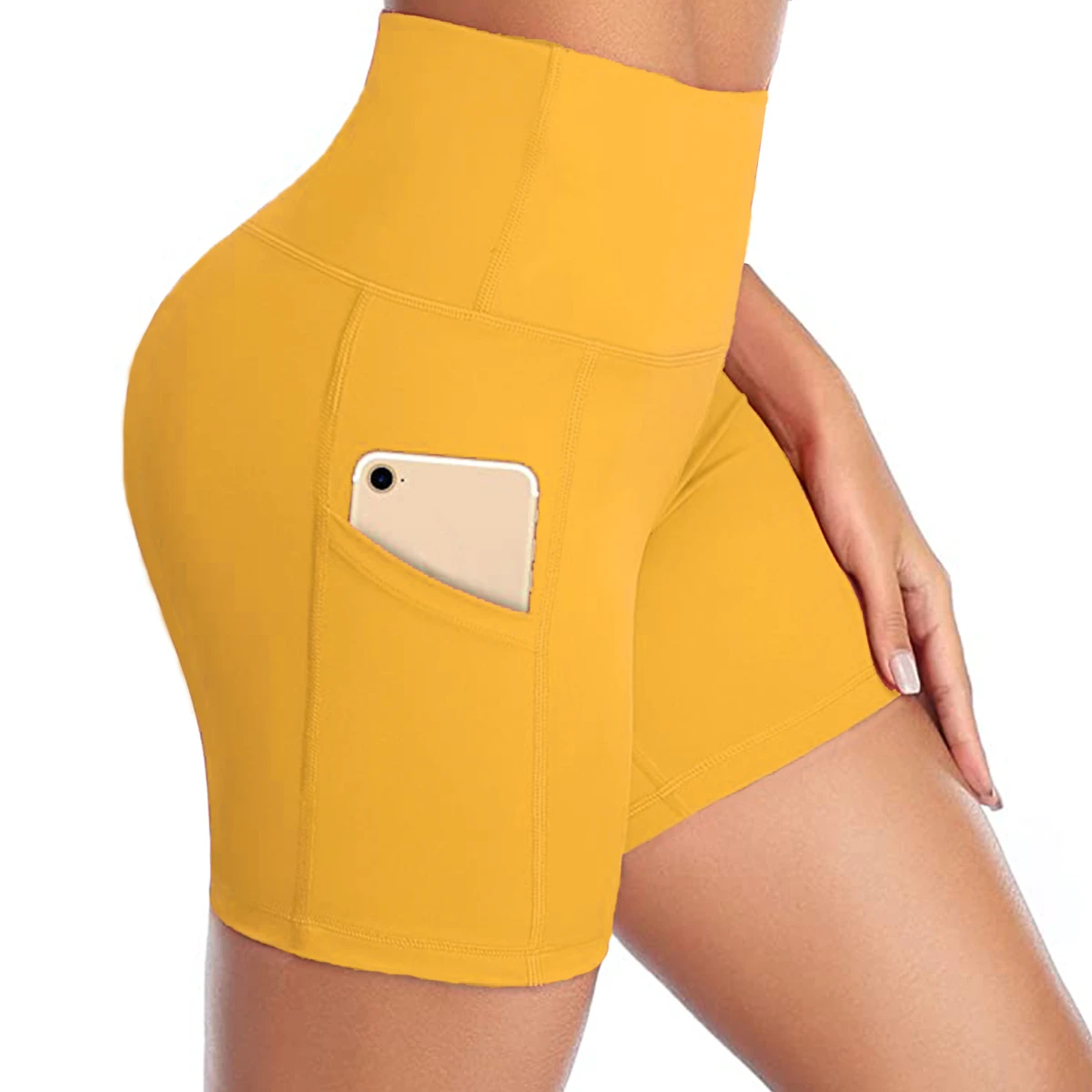 High Waist Quick-Drying Women's Tights Breathable Gym Compression Shorts Pocket Running Sports Fitness Training Yoga Biker Tight