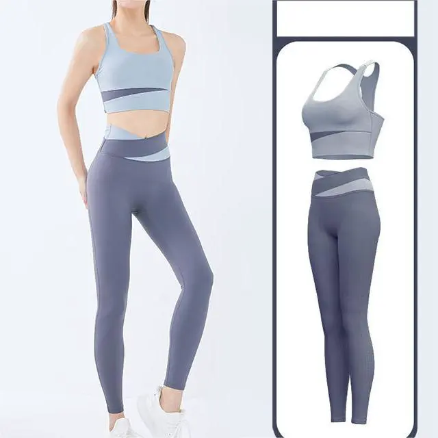 Wholesale High Waist Breathable Sexy Workout Pants Fitness Sports Seamless Women Sports Bra 2 Piece Yoga Workout Wear Sets