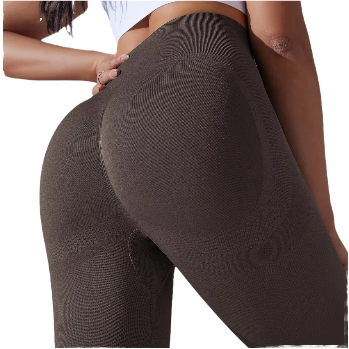 High-Tops Women's Custom Logo Gym Workout Seamless Push-Up Yoga Leggings Breathable Tummy Control Pants Spandex/Nylon Sports