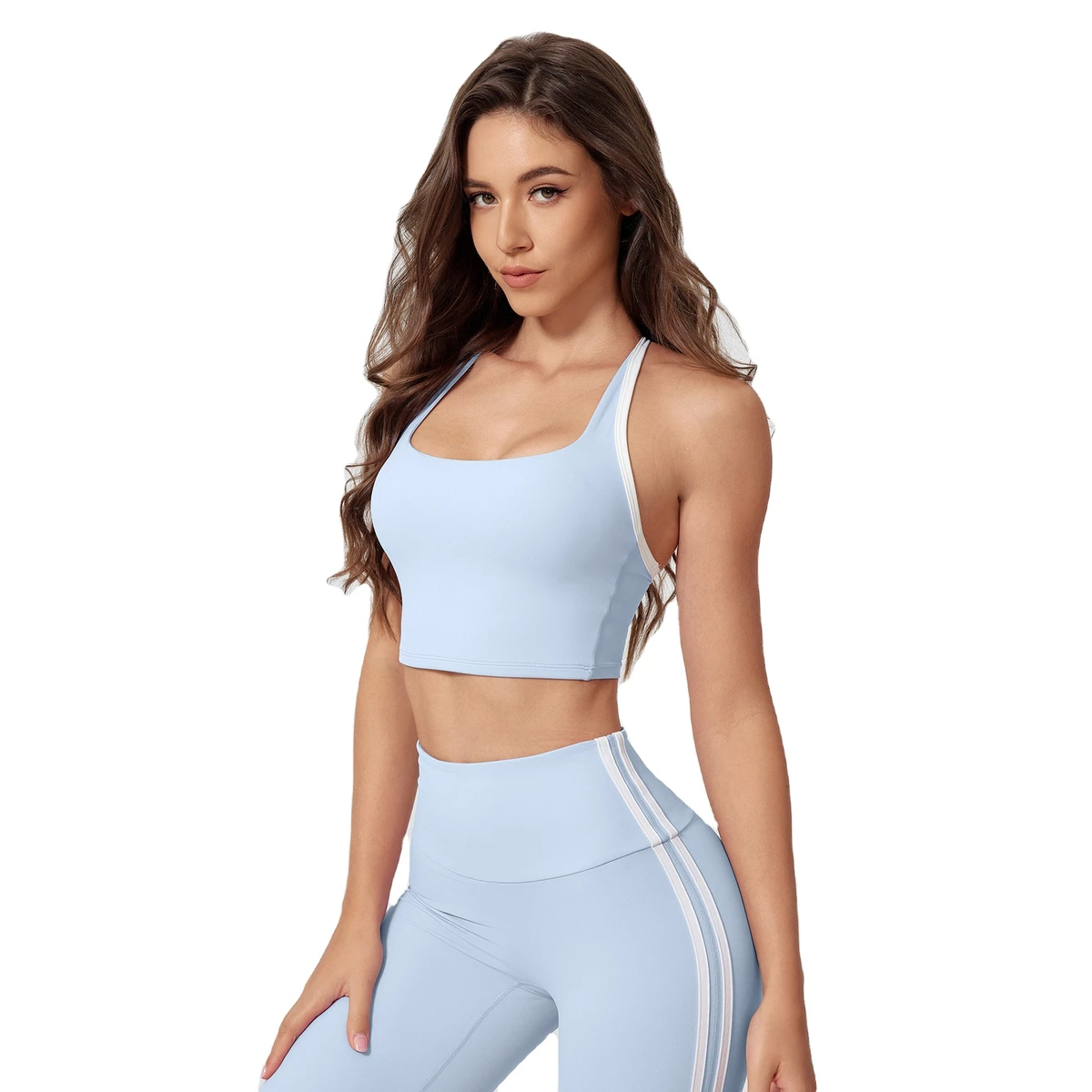 Custom High Impact Backless Gym Running Crop Top Solid Color High Elastic Sports Fitness Bra for Women