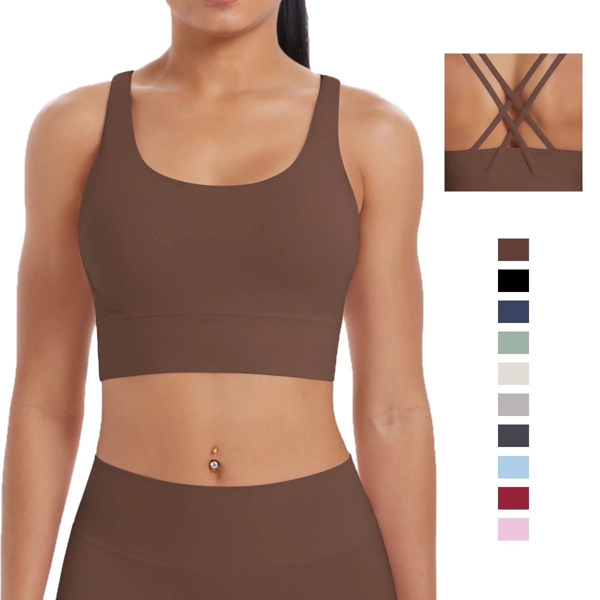 Beautiful Back Yoga Bra for Women High Quality Sports Lingerie Sexy Shoulder Strap Breathable Running Fitness Vest Solid Color