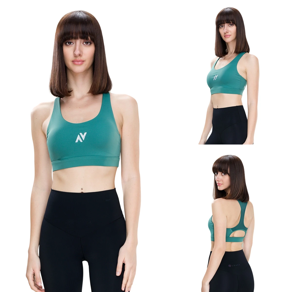 High Support Cut-out Yoga Bra Front Logo Lightweight Breathable Four-Way Stretch Eco-Friendly Quick Dry Sweat-Wicking Workouts