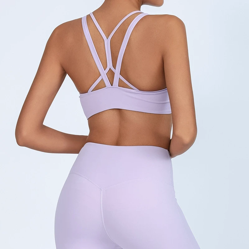 Women's Lightweight Breathable Reversible Running Bra Quick-Drying Compression Fitness Yoga Wear With Soft Push-Up Feature