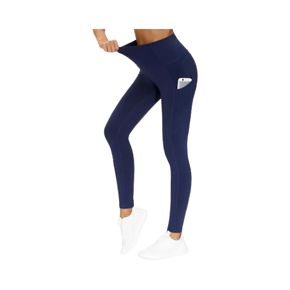 Women's High Waist Plus Size Yoga Leggings Elastic Waist Tummy Control Thick Pockets Seamless Sexy Running Full Length Solid