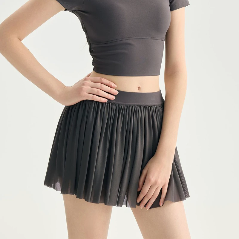 Women's Casual High Waist Quick Dry Spandex/Nylon Mini Skorts with Pockets Pleated Design Athletic Golf Running Workouts