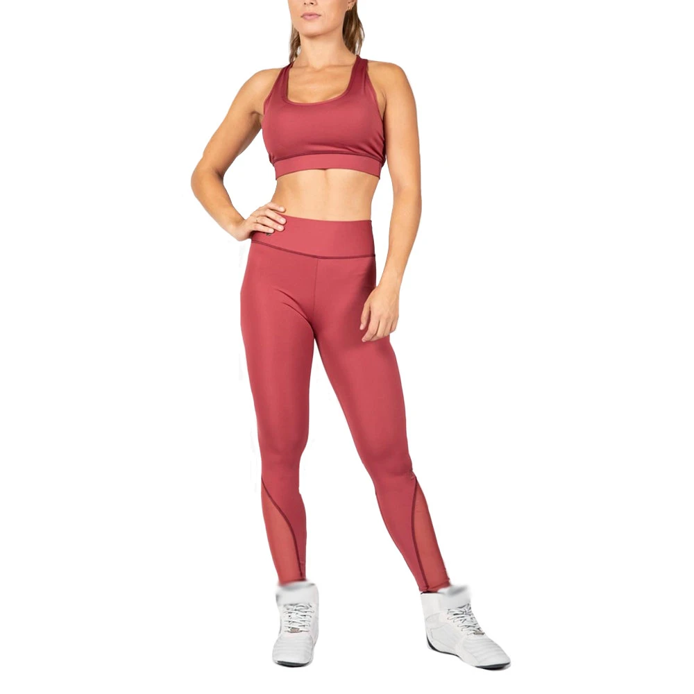 Reinforced Seamless Stitched Women's 2 Piece Yoga Sports Bra & High Waisted Leggings Tights Unique Design Fitness Gym Set Ladies