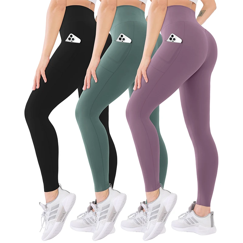 Seamless High Waist Push up Leggings Women Tummy Control Workout Yoga Pants Stretch Fitness Gym Tights With Pockets Leggings