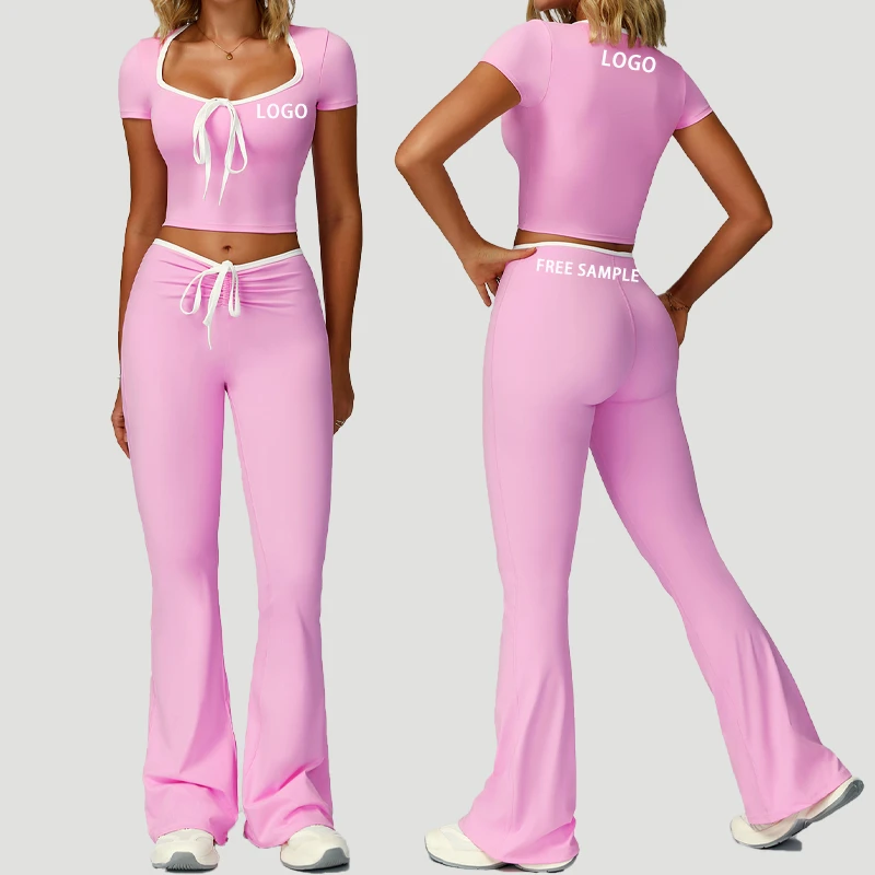 Sportwear Fitness Wear Women's High-waisted Slightly Flared Yoga Set Outdoor Gym Wear Ropa Deportiva Mujer Yoga Sets