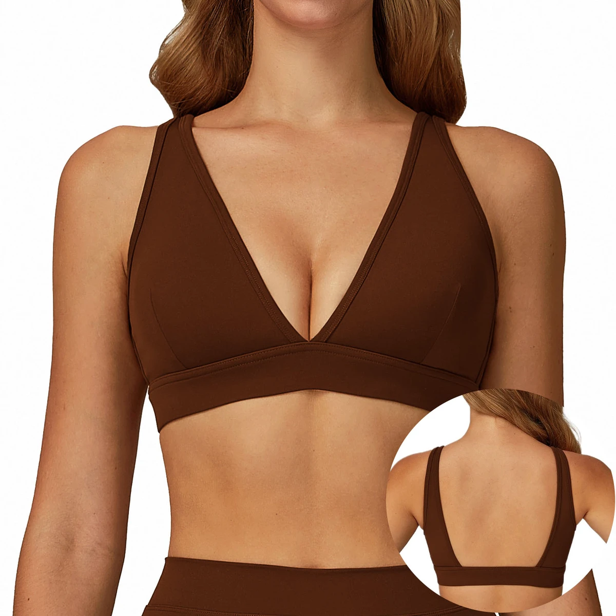 Women's Brushed Yoga Bra with Beautiful Back Design Quick-Dry Sports Running Fitness Underwear