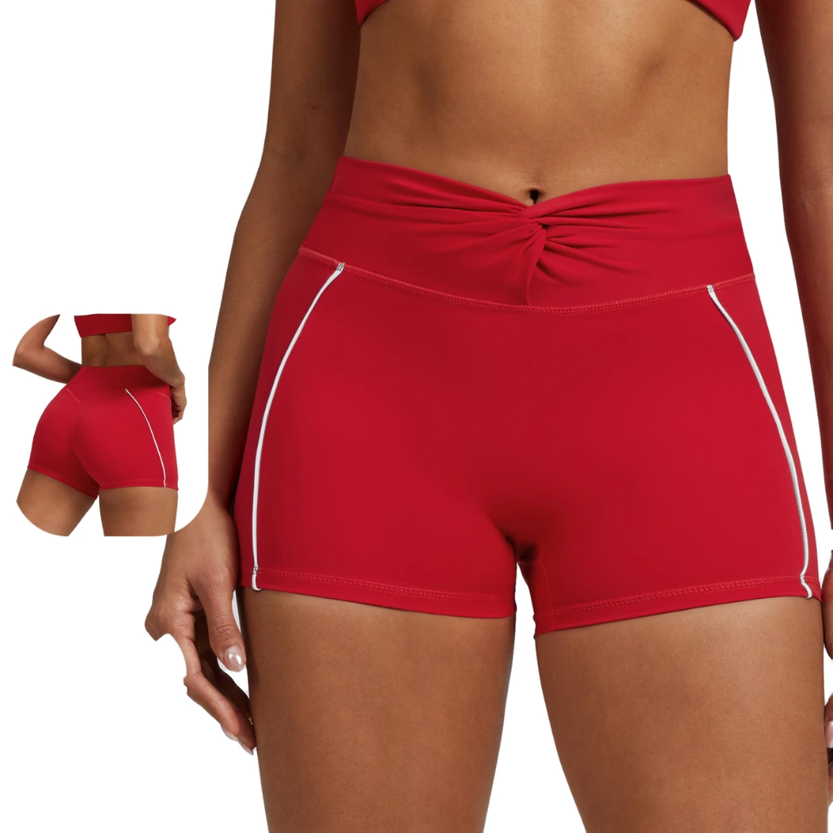 Wrinkle Yoga Shorts Nude High Waist Fitness Shorts Wearing Outdoor Cycling Running Breathable Eco-Friendly Seamless 2 Piece Set