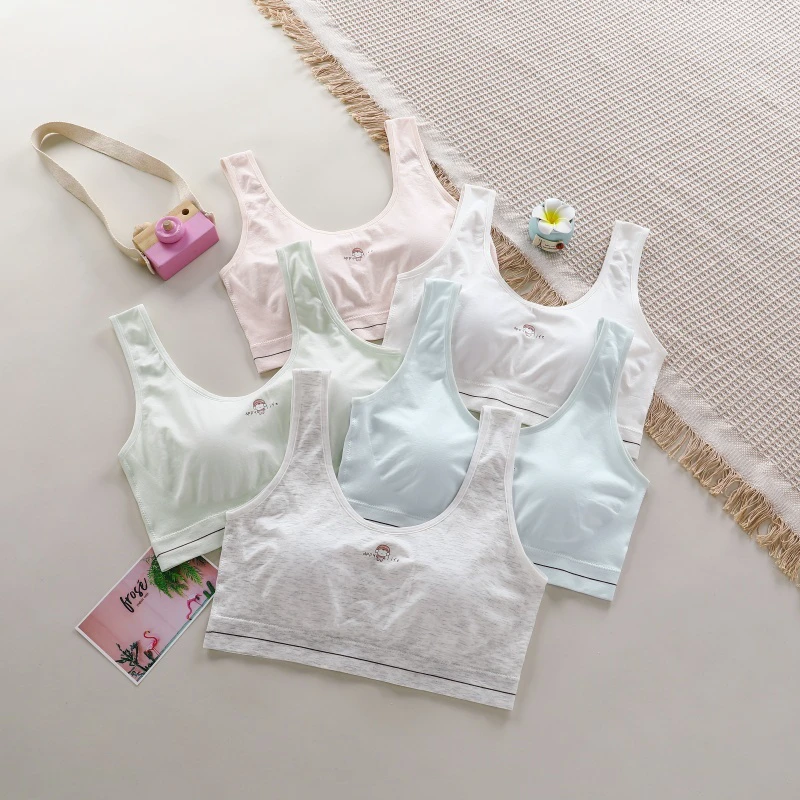 Teenage Girls Training Sports Bra Underwear Cute Design Washable Lightweight