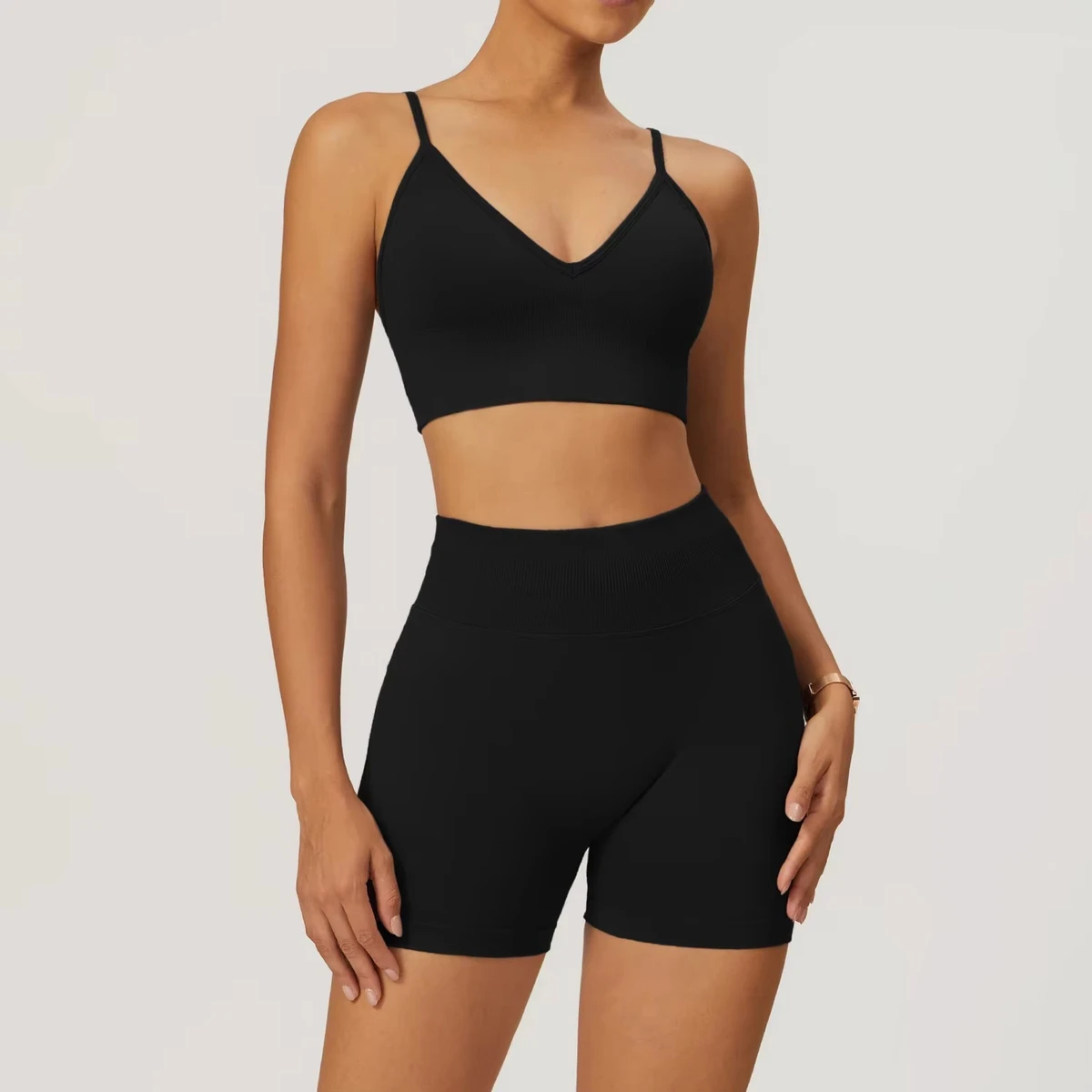 New Sportswear Seamless Knitted Workout Clothing Butt Lift Sports Leggings 2 Piece Set Gym Fitness Yoga Sets for Women