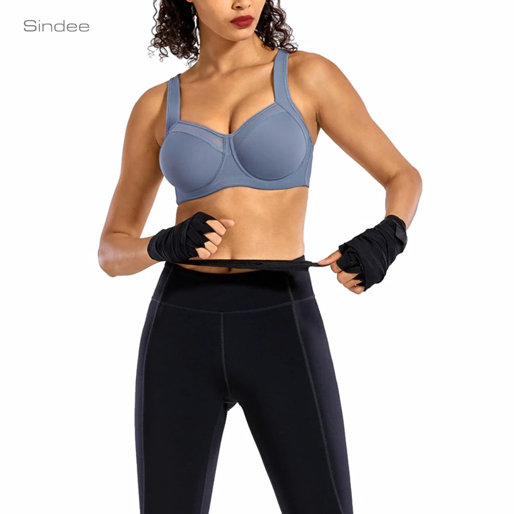 Plus Size Bra Yoga Training Cross Racerback High Impact Underwire Big Breast Ajustable Sport Bra Women Shirts & Tops For Adults