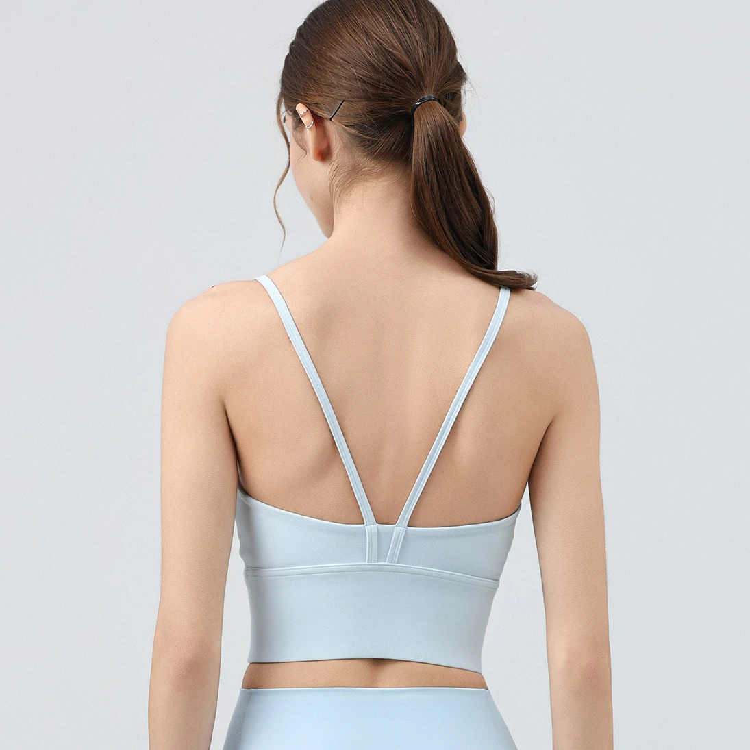 Wireless Yoga Sports Bra-Summer Lightweight Seamless Support with Fixed Pads Four-Way Stretch & Quick Dry Breathable Back Design