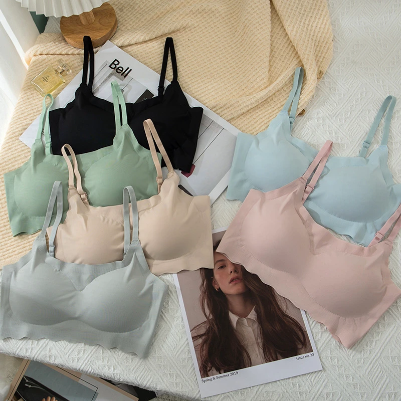 High Quality Fashionable Sporty Breathable Wire-Free Push-Up Bra for Teen Girls Adjusted-Straps Pure Colors Soft School Youth