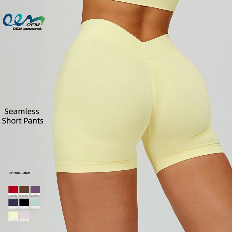 Professional Women Yoga Shorts High Waist | OEM Custom Logo Gym Shorts Manufacturer Wholesale Shorts Supplier DDK7790