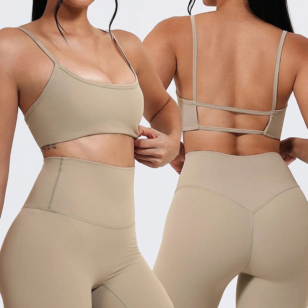 Wholesale Women Hollow Out High Support Gym Fitness Yoga Wear Bra Low Collar Halter Neck Active Wear QUICK DRY Sports Bra