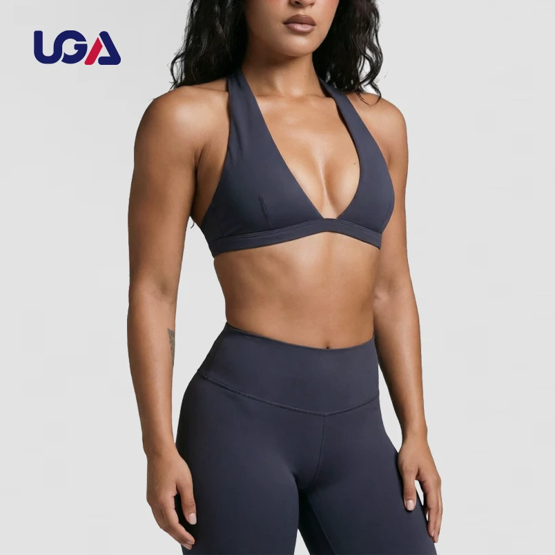 Deep V Reversible Breathable Sexy Push Bra Adjustable Support Shaping High Waist Tummy Control Yoga Leggings Set for Women