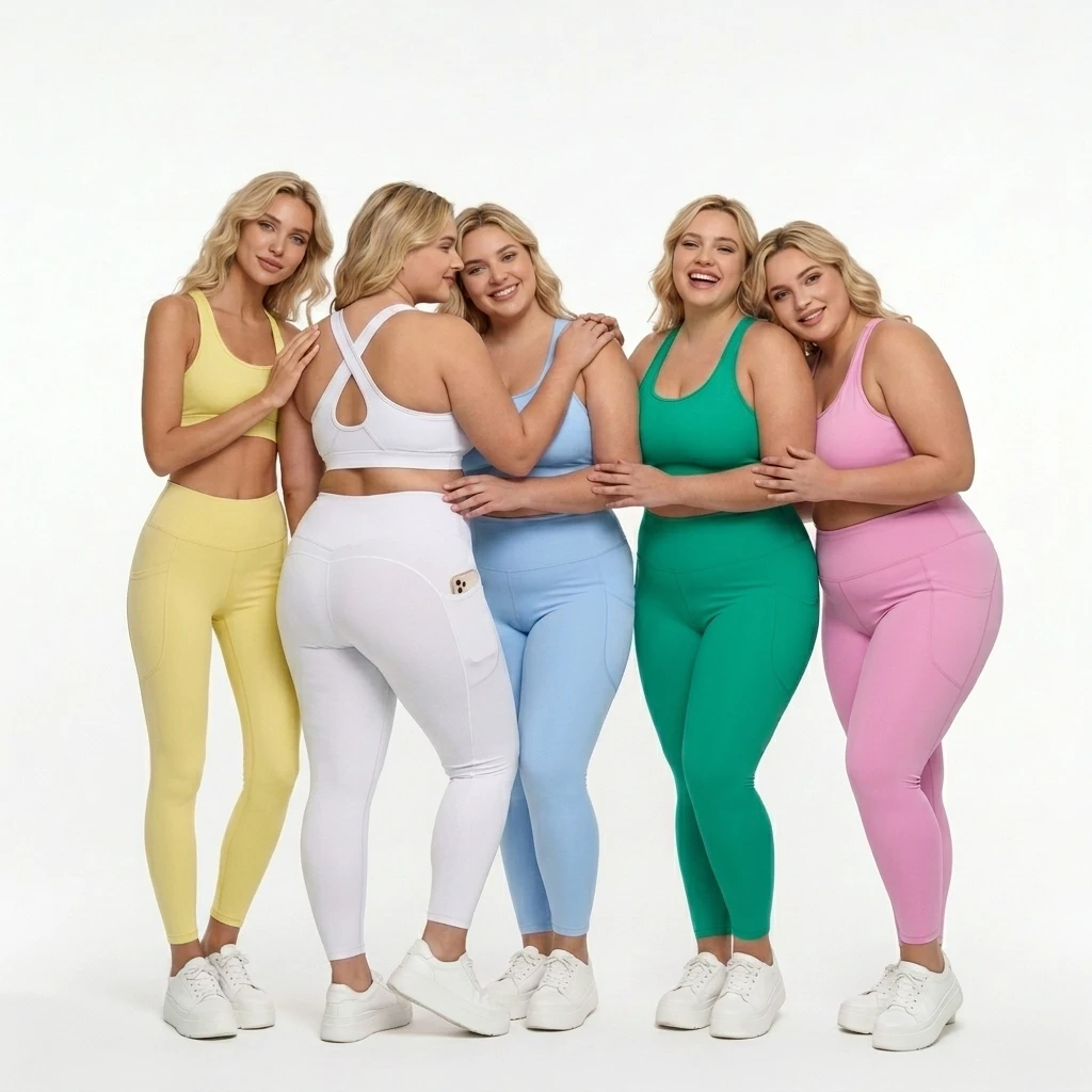 OEM Custom High Waist Seamless Yoga Leggings Side Pockets Tummy Control Breathable Comfortable Plus Size Private Label Women
