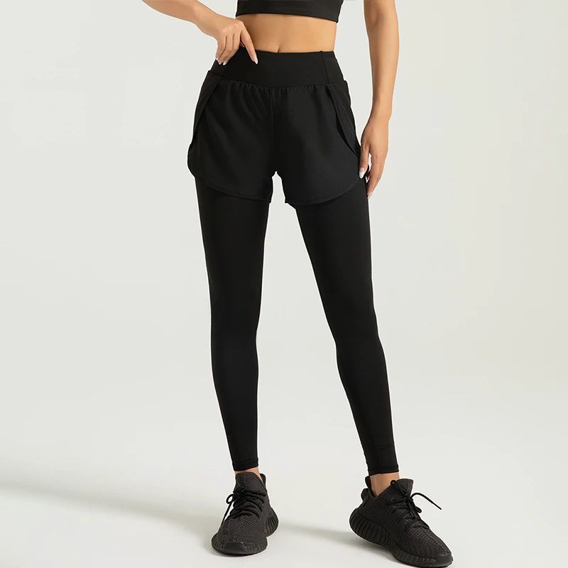 Pluz Size Two Pieces of Sports Running Pocket Yoga Pants Quick-dry Tight Woman Jogging Pants Yoga Pants