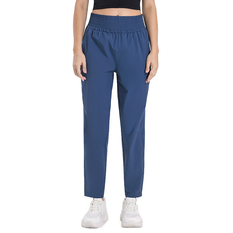 Women's High Slim Fit Long Pants Solid XL Skin-Friendly Ice Feel Thin Sweat-Wicking Yoga Fitness Straight-Leg Running DSS073