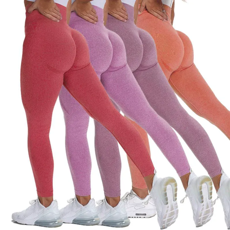 High Value Women's High Leggings Hot Seller Seamless Yoga Pants With Moisture-Wicking Fabric And Waist Logo For Sports Running
