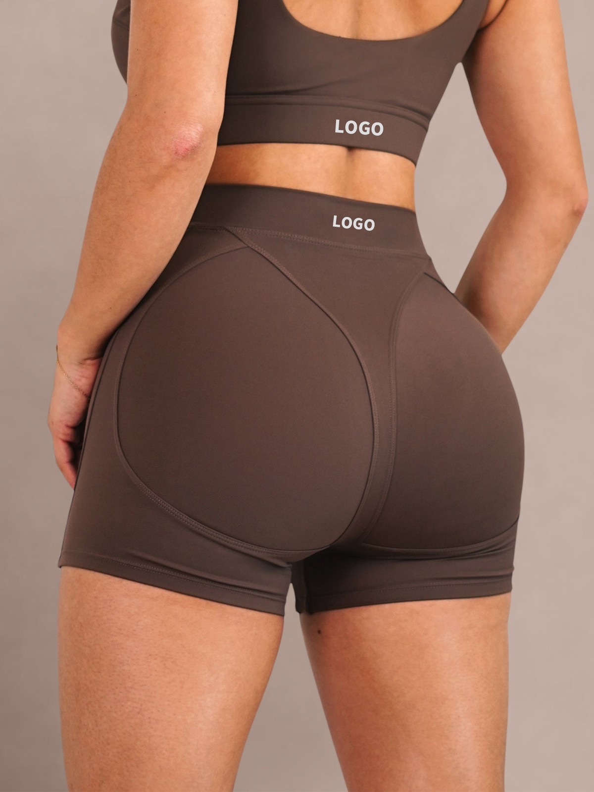 Custom Women High Waist Seam Sculpting Biker Shorts Nylon Spandex Feel Butt Lift Tummy Control Gym Fitness Yoga Shorts