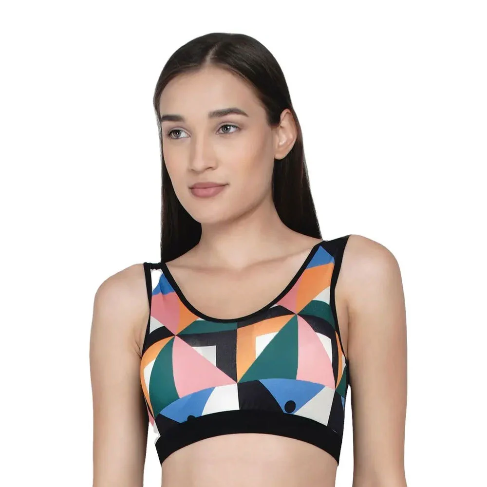 Plus Size Women Breathable Simple Cross Sublimation Sports Bra Adjustable Side Buckle Wireless Comfort Yoga Medium Support
