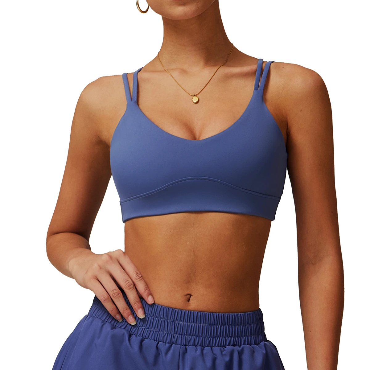 Quick Dry Women's One-piece Sports Bra Comfortable Lightweight Push-up Design With Thin Straps For Fitness Yoga Gym & Running-xs