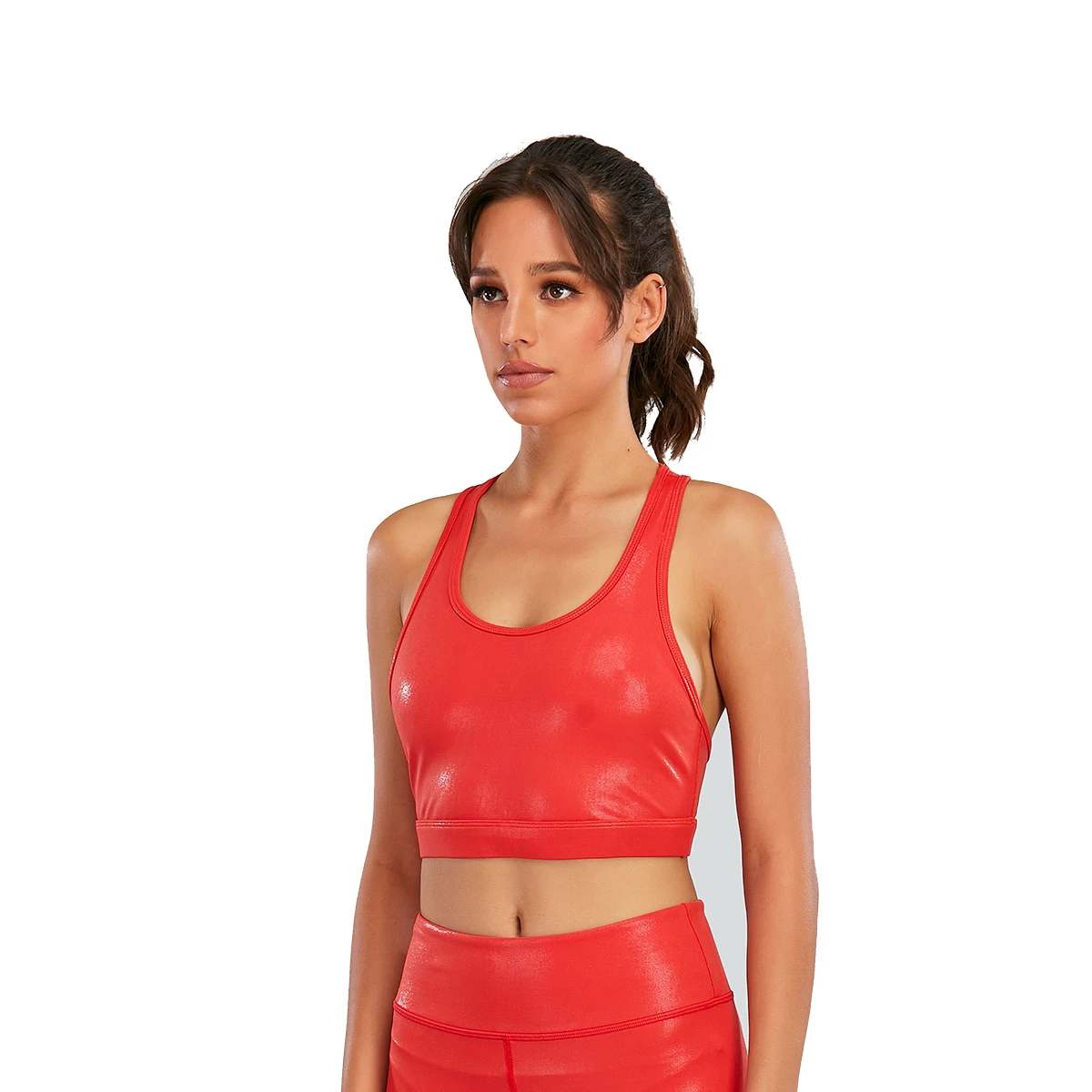 Customizable Top Active Yoga Supportive High Impact Youth Girls Cross Back Fitness Backless Crop Sports Bra