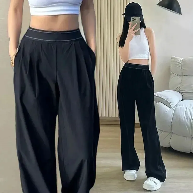 Designer Womens High Waist Full Length Yoga Pants Stretch Casual Gym Straight Leg Jogger Sweatpants for Daily Workout Sports