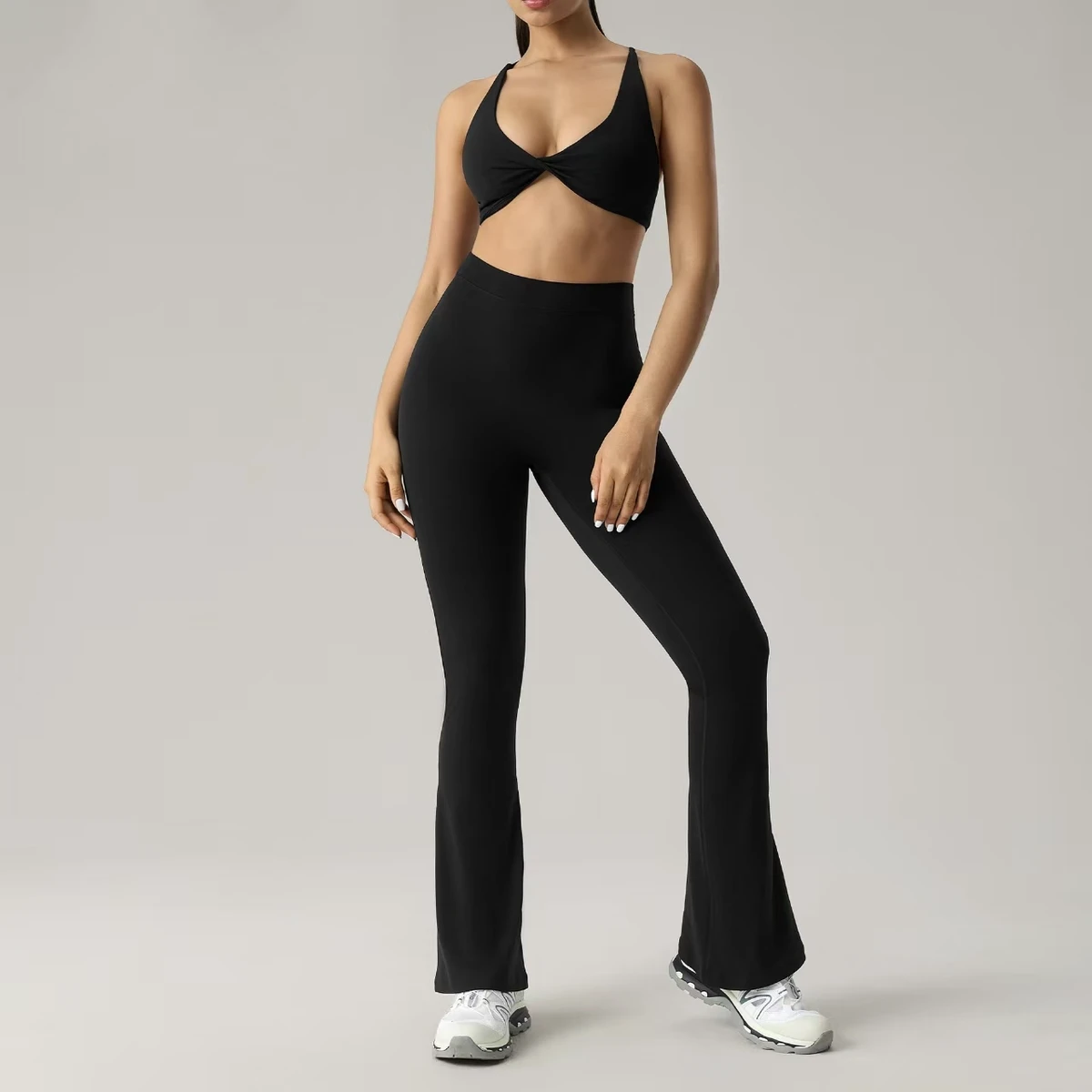 Free Samples Wholesale Solid Fitness Clothing 2 Piece Butt Lift High Waist Anti-Wrinkle Sport Women Yoga Sets