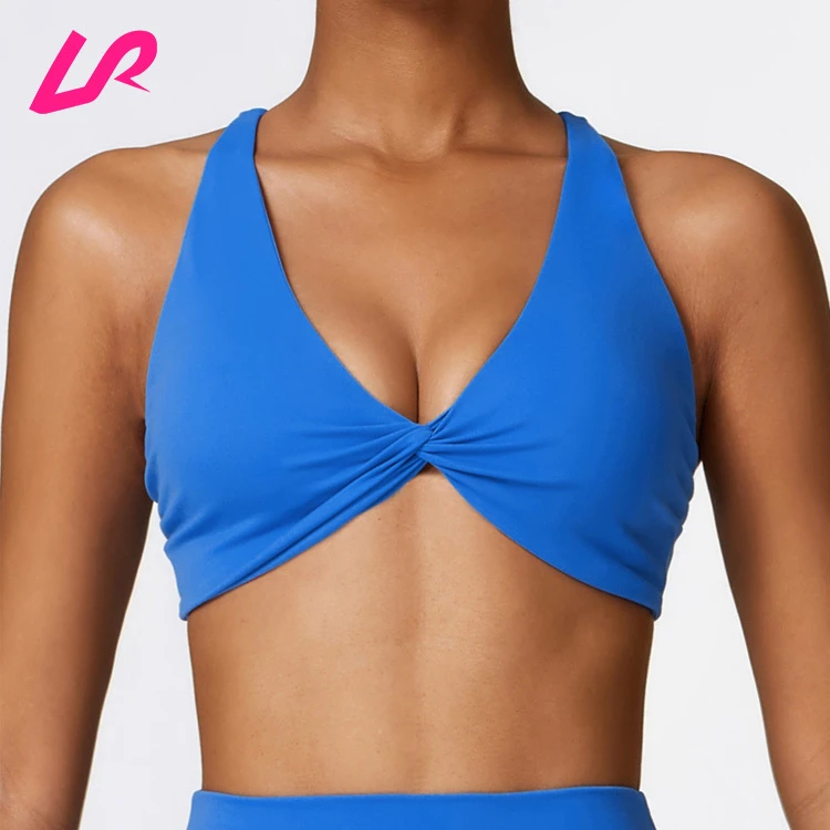 Wholesale Women Light Support Gym Nude Yoga Bra for Women Quick-Drying Fitness Wear Outdoor Running Cross Back Sports Bra