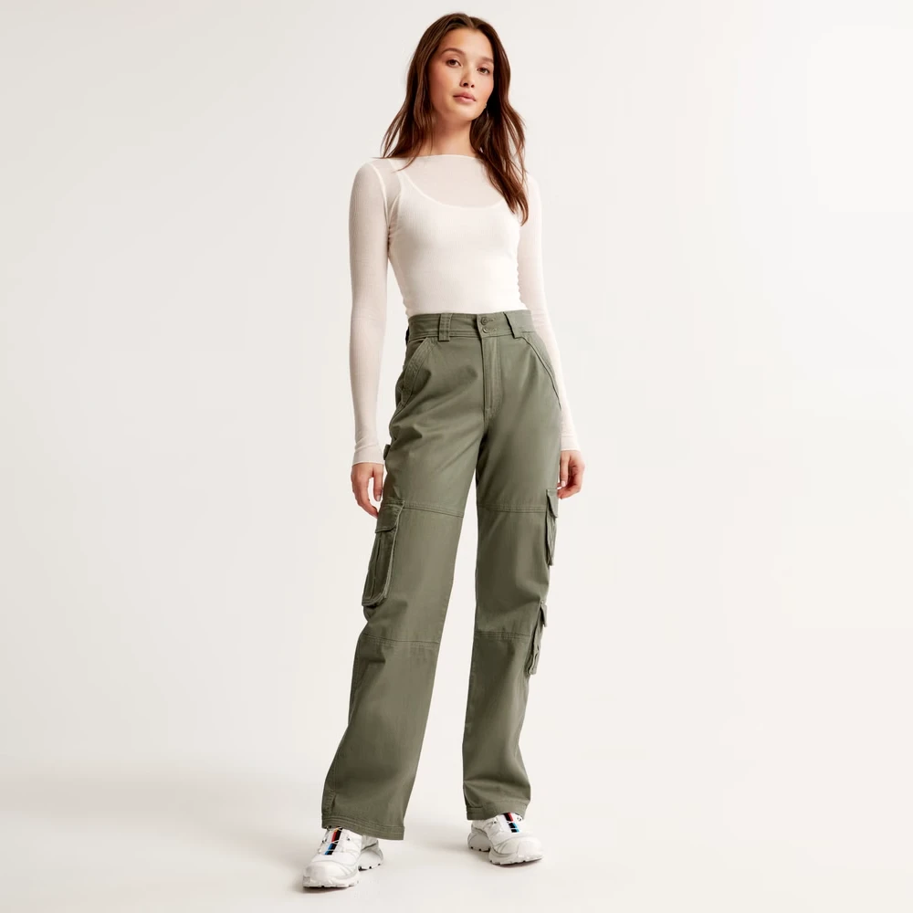 Women's Spandex Cotton Cargo Pants Breathable Plus Size Regular Fit Stretch Utility Pockets Work Travel Bangladesh OEM Supplier