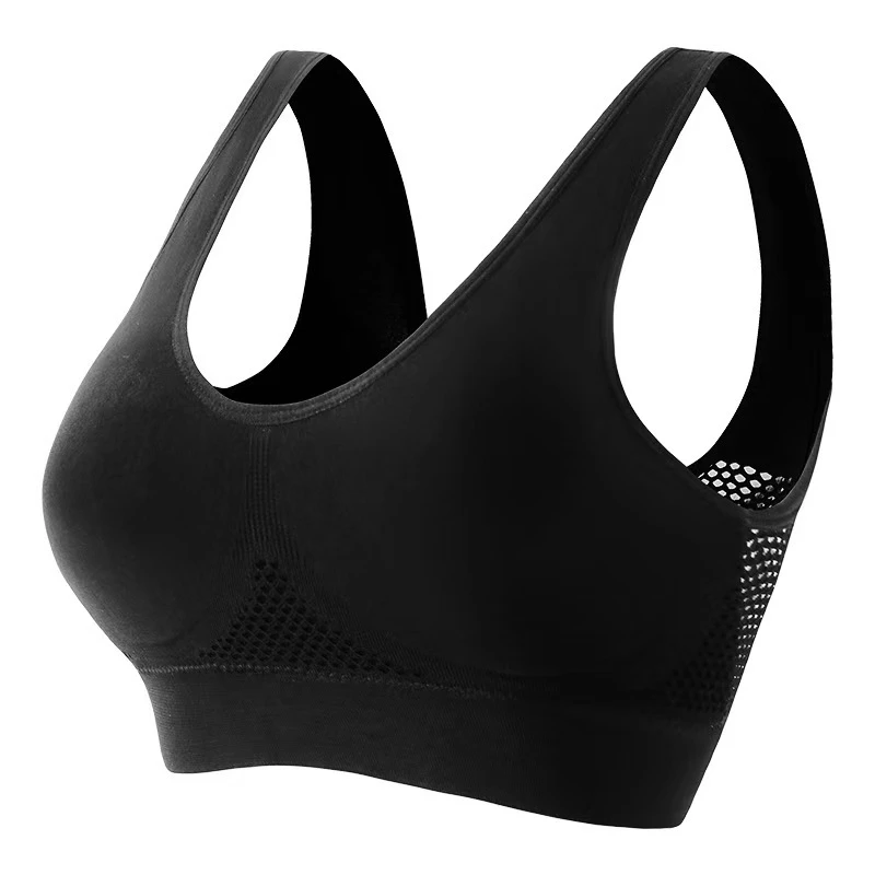 Women's Plus Size Breathable High Support Racerback U-Neck Solid Pattern 220g Sports Bra for Yoga & Gym-Spandex/Nylon Material