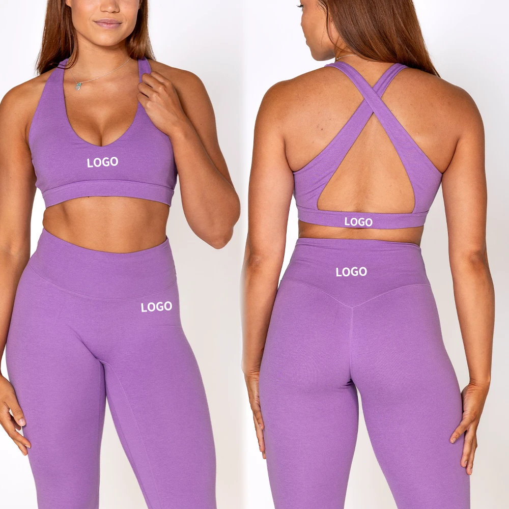 Custom Design Women Quick Dry Activewear Gym Fitness High Elasticity Butt Lifting 2 Piece Yoga Sets