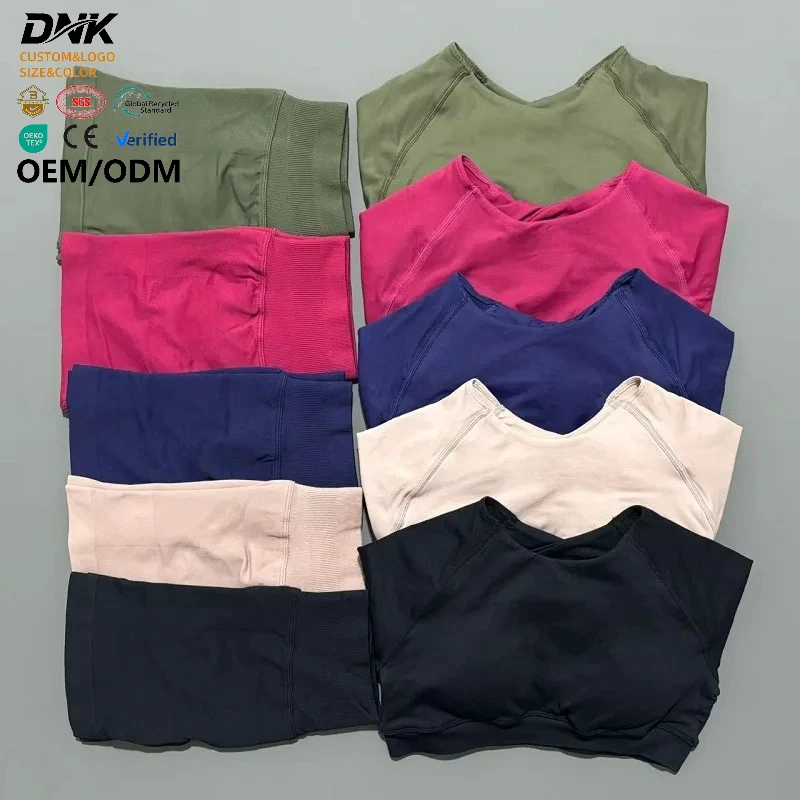 LVD401 2 PCS Sports Yoga Set Women Fitness Set High Elastic Sportswear Yoga Crop Top Gym Leggings Running Workout Sports Set