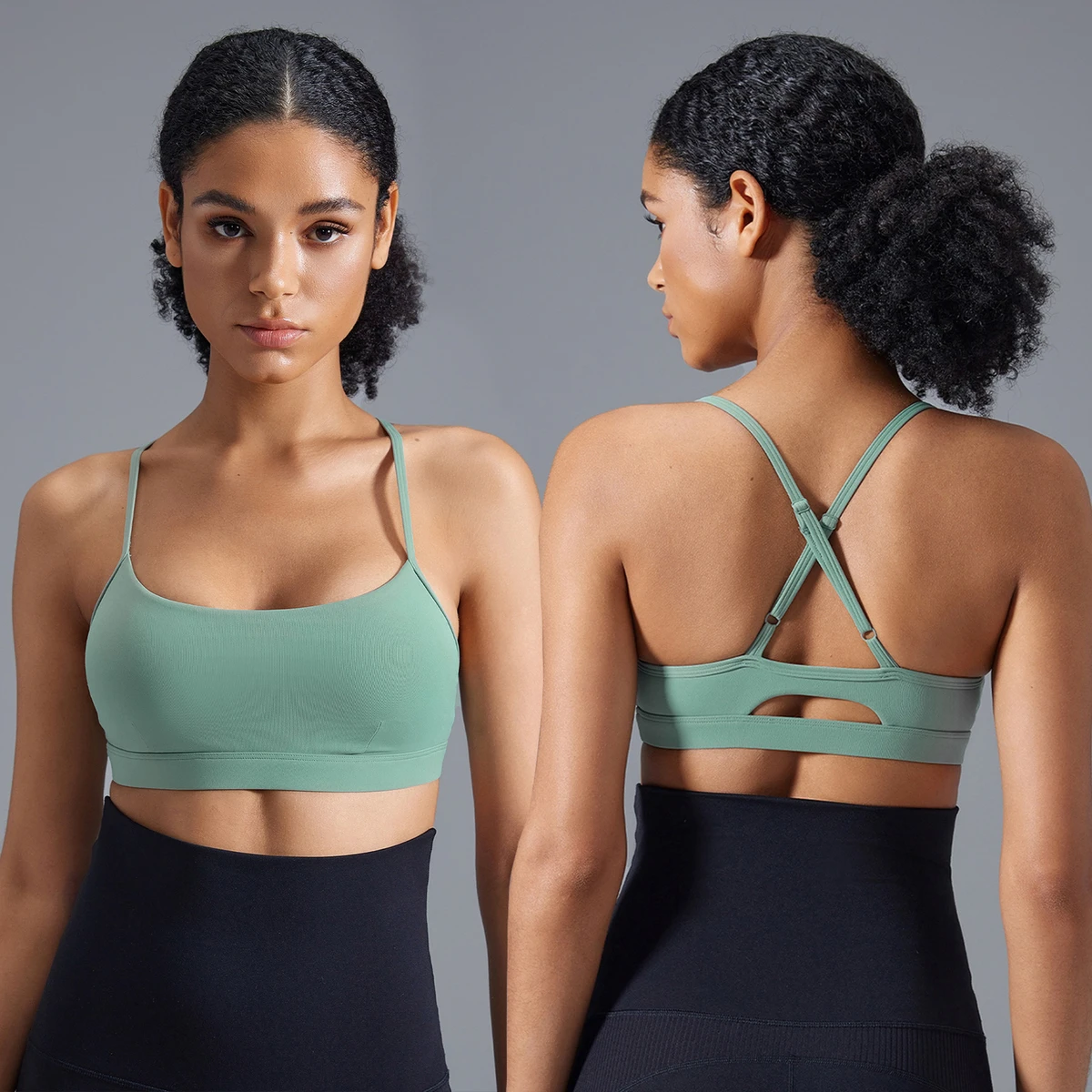 Adjustable Shoulder Strap Sports Bra for Women Sexy Feeling Yoga Running Fitness Shockproof Beauty