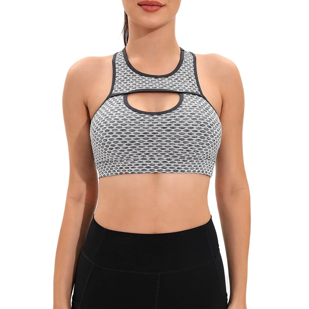 Wholesale Fasmic International Women's Yoga Fitness Bra High Support Breathable Quick Dry Eco-Friendly Spandex/Nylon U-NECK
