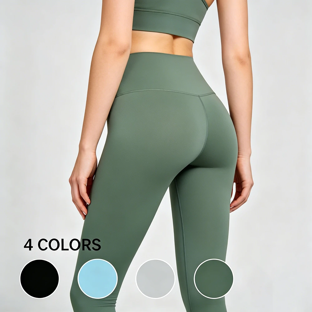 New Arrival Recycled Eco-Friendly High Waist Solid Full Length Yoga Leggings Four-Way Stretch Tummy Control Workout Custom Logo