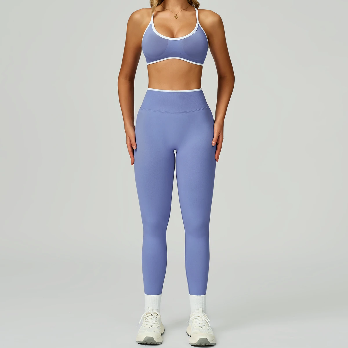 Wholesale Customization 2 Piece Active Wear Set Women Gym Workout Seamless Yoga Sets Seamless Gym Fitness Set Custom logo
