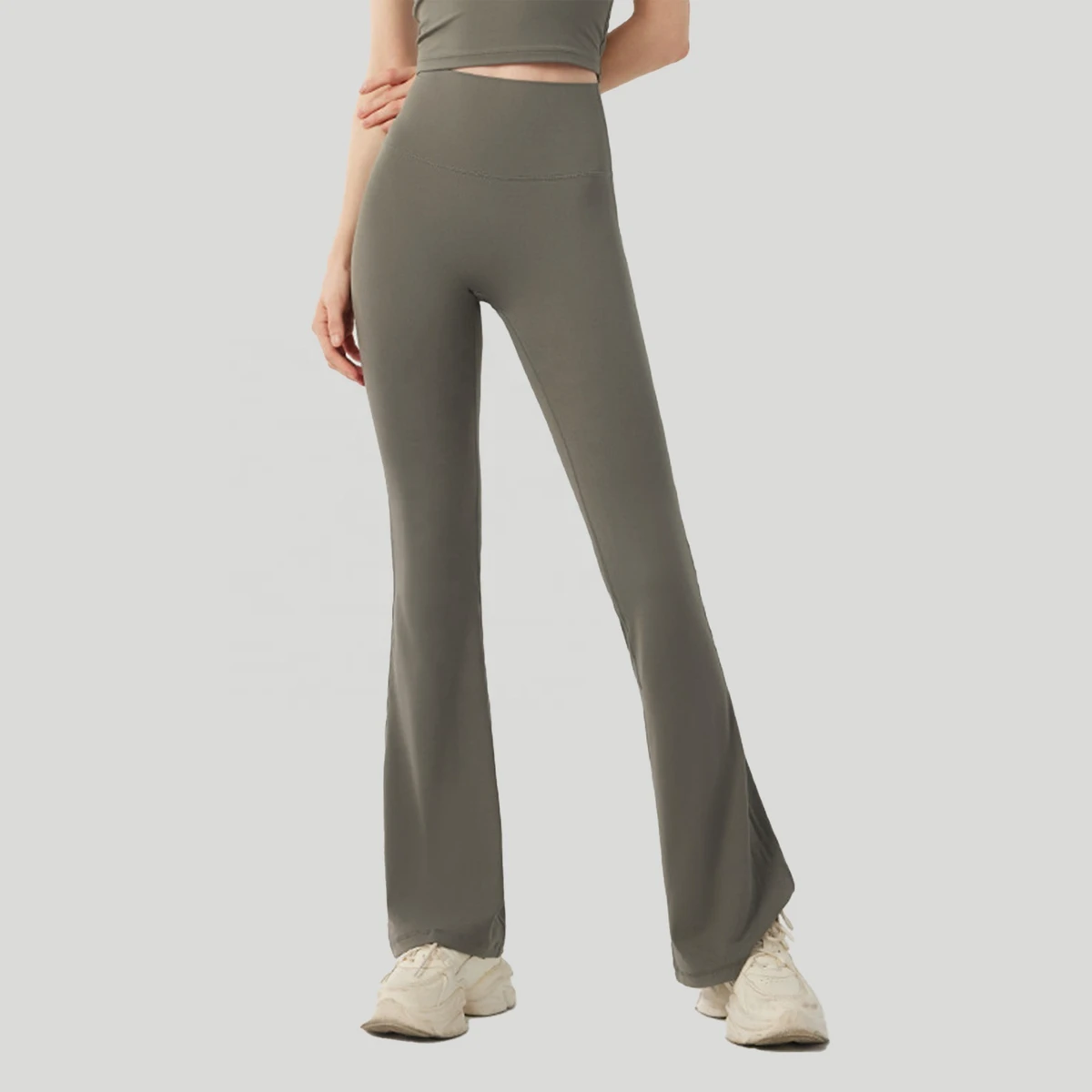 High Quality 80% Nylon 20% Spandex High-Waisted Tummy Control Booty Lifting Flare Yoga Pants Wide-Leg Bootcut Fitness Leggings