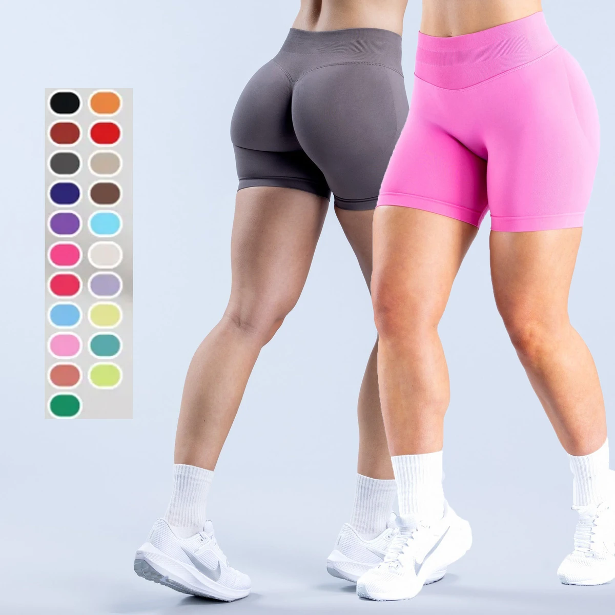 40 Color DF Alternative Yoga Shorts High Waist Elastic Three Section Sport Tights Seamless Fitness Scrunch Butt Shorts