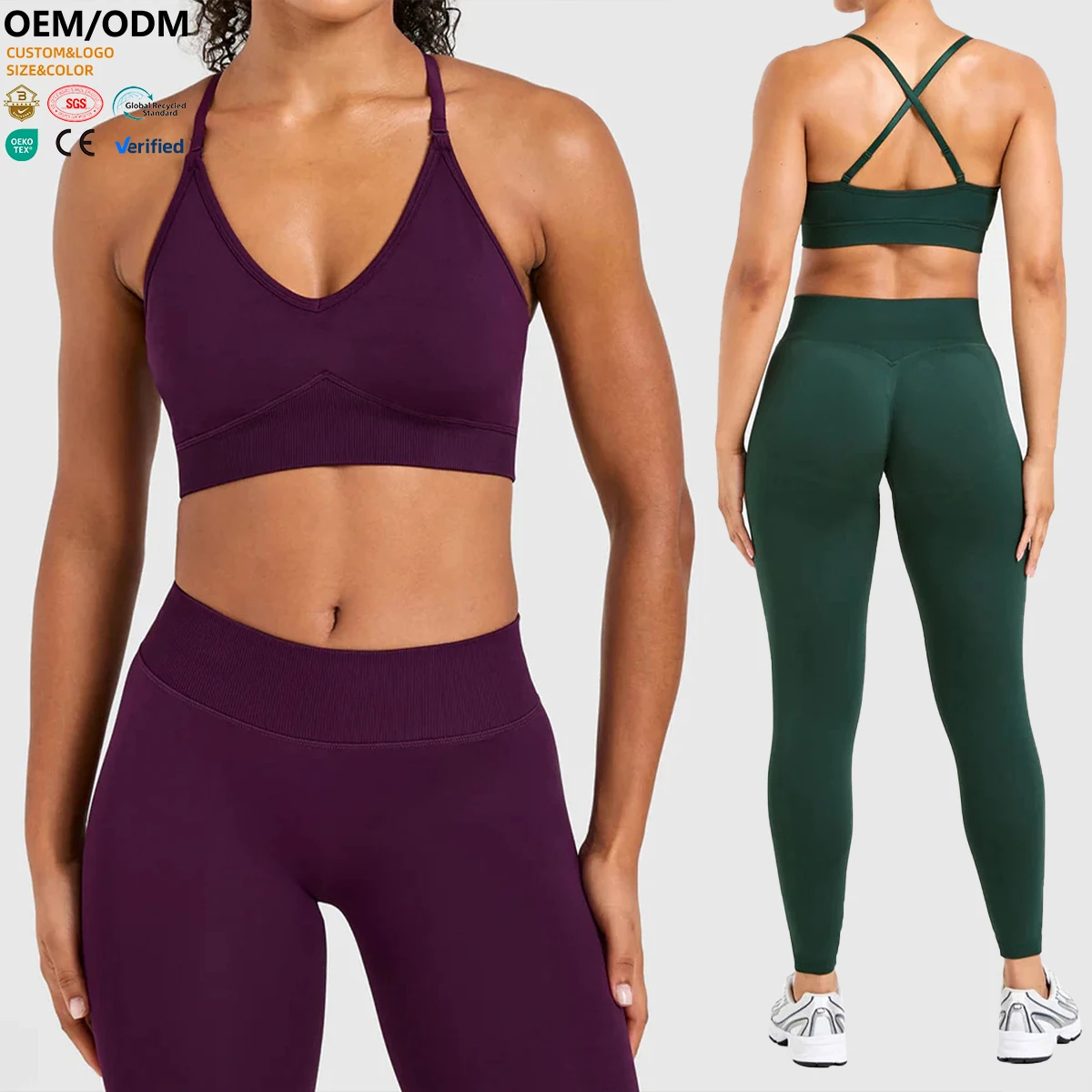 XW-3010 Hot Selling Custom Deep V Lightweight Cross Back Eco-Friendly Quick Dry Breathable High Support Front Running Fitness