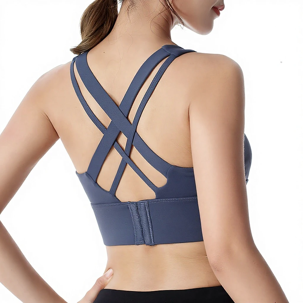 High Strength Shockproof Beauty Back High Support 100% Nylon Adjustable Women's Yoga Sports Bra Large Size Fitness Clothes