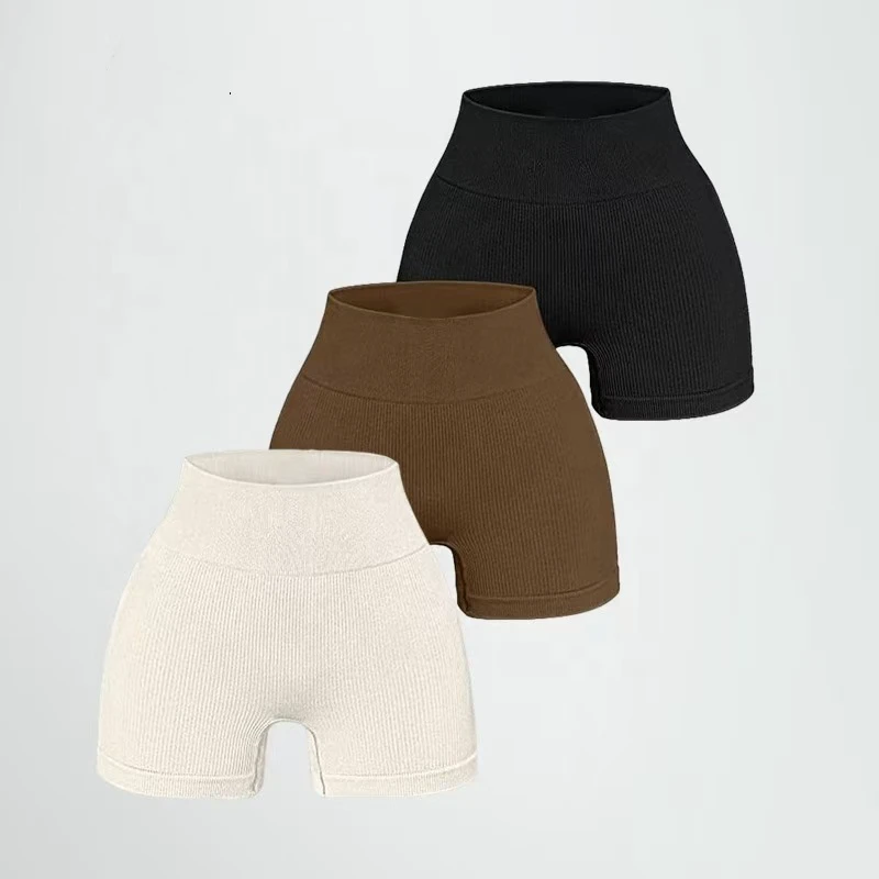 European Seamless Thread Yoga Shorts -three-quarter Length Yoga Pants, Quick-drying, Seamless, Tight-fitting, High-waisted Pants
