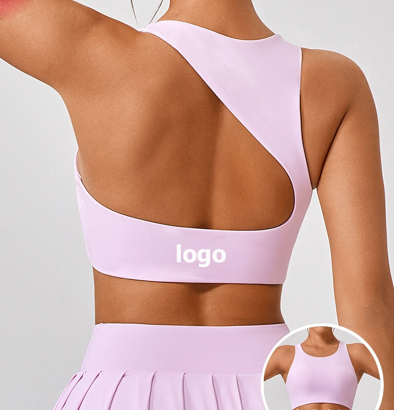 Women High Supportive Compression Round Neck Lightweight Soft Workout Beautiful Back Top Running Sport Fitness Bra