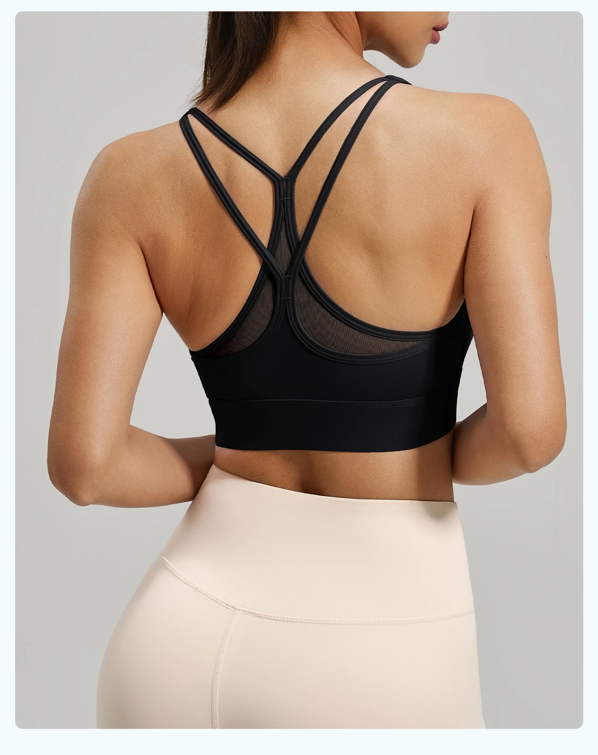 Mesh Back Cross Elastic Sports Beautiful Back Top High-strength Shock-absorbing Yoga Fitness Bra Women's Yoga Clothes